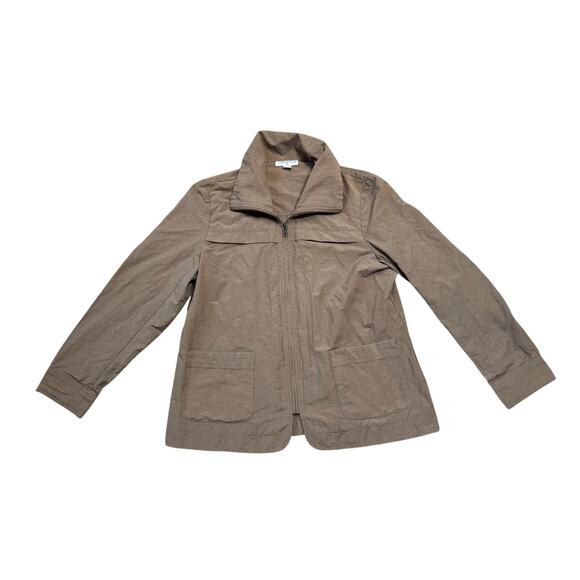 Coldwater Creek Women's lightweight Tan jacket/blazer; size Medium; zip up - Picture 1 of 9